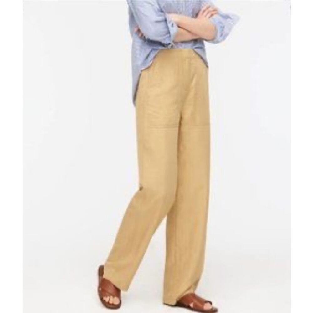 J.Crew Women's  tan High Rise Straight-Leg Slightly Wide Leg‎ Pants Size 10